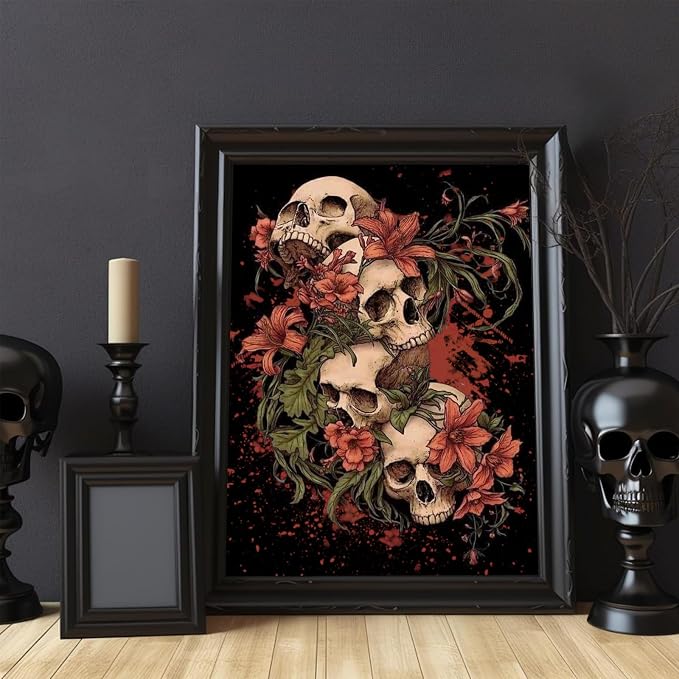 Paint by Numbers Kit for Adults, Paint by Numbers Kit for Adults 16x20 Inch | Skull Paint by Numbers Kit for Adults, Acrylic Painting by Numbers, DIY Arts and Crafts for Gifts or Home Decor