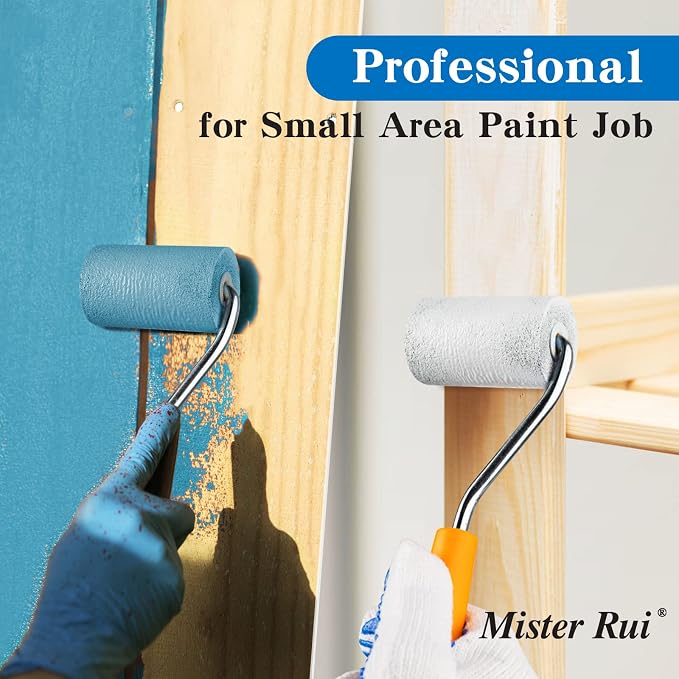 Mister Rui 2 Inch Foam Paint Roller Kit, Mini Paint Roller Brush 9 Pack