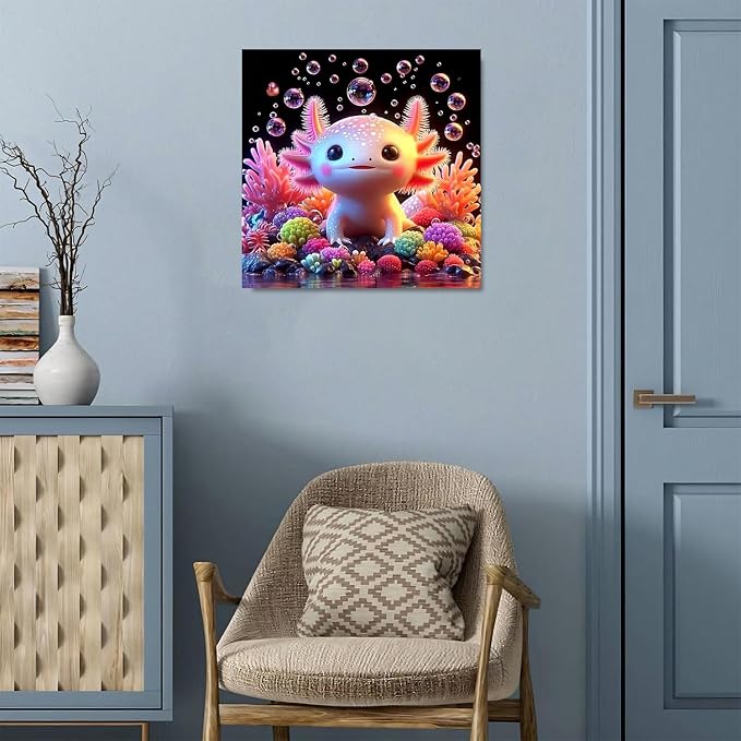 Cute Axolotl Diamond Art Kits for Adults,Diamond Painting Kits 14X14In