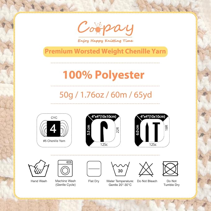 Coopay Chenille Yarn for Crochet, Medium Weight Yarn CYC #4, Blue | Crochet Yarn Set - 400g Total, Soft Velvet Yarn for Colorful Crafts, Blankets, Plush Dolls, Decorative Handmade Works
