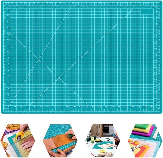 18"x24" Self Healing Cutting Mat, Sewing Mat for Crafts, Double Sided 5-Ply Table Cutting Board for Fabric Quilting Leather Modeling Hobby Project, Turquoise