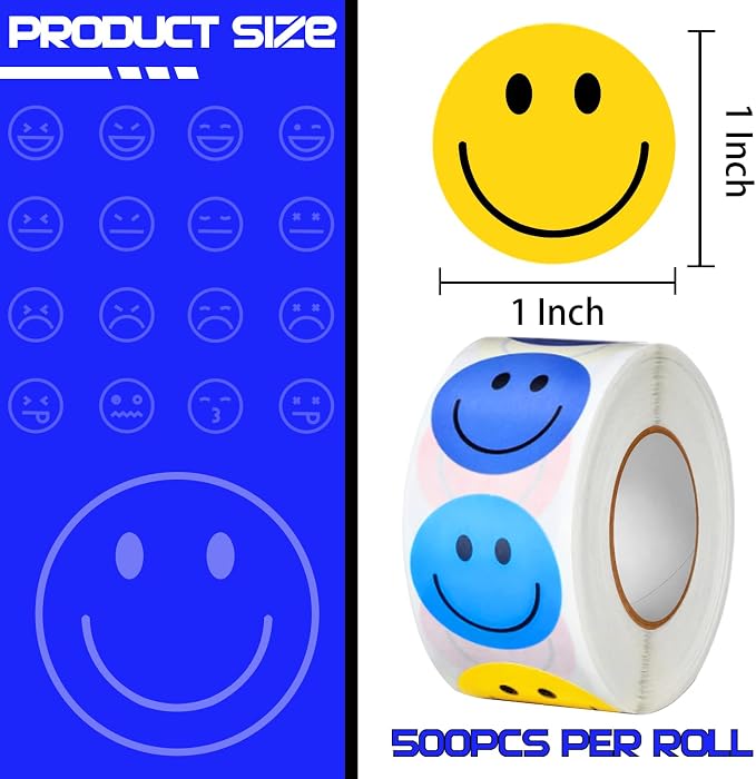 1500 Pcs Smiley Face Stickers Motivational Stickers for Teachers
