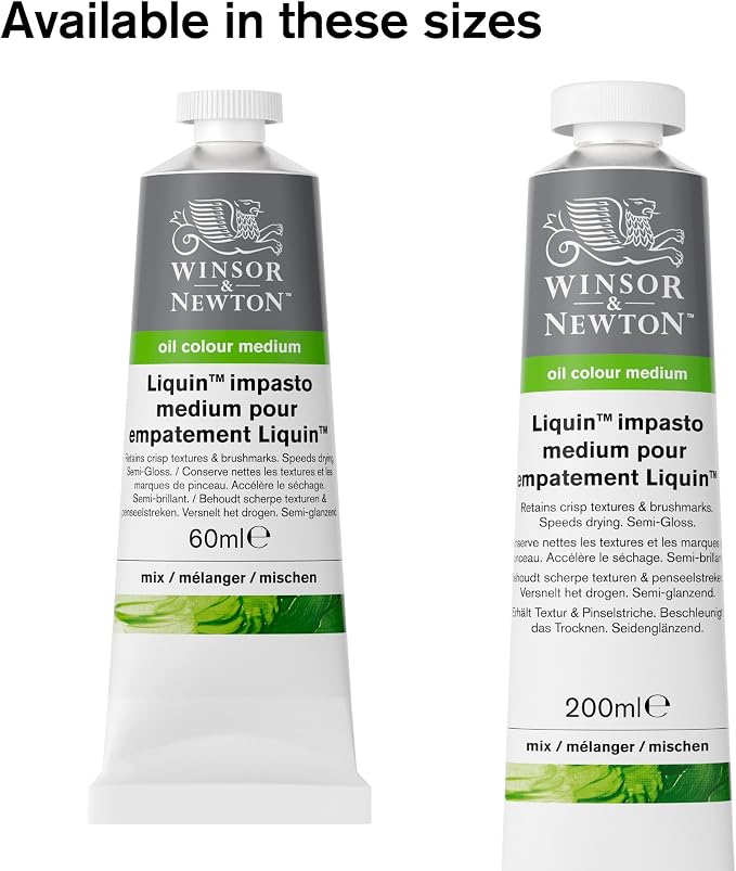 Winsor & Newton Liquin Impasto Medium, 200ml (6-oz) tube | Paste-Like, Semi-Gloss Liquin, Halves Drying Time of Oil Color, Crisp Texture, Adds Viscosity, Yellowing-Resitant