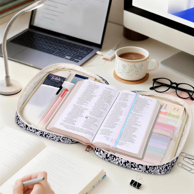 XKDOUS Bible Cover Case for Women Bible Bag Journaling Kit w/Study Supplies