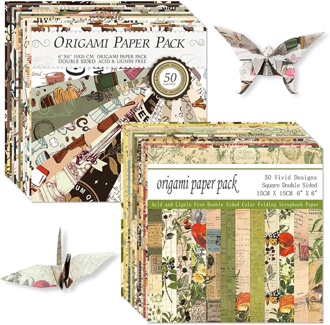 6x6" Origami Paper,100Sheets Double Sided Colored Paper,Square Craft Paper