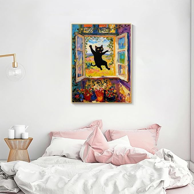 Black Cat Diamond Art Kits for Adults Cute Diamond Painting Kit Beginner