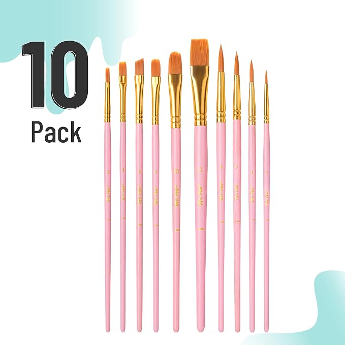 Mr. Pen- Acrylic Paint Brushes Set, 10 Pack, Round & Pointed Tip