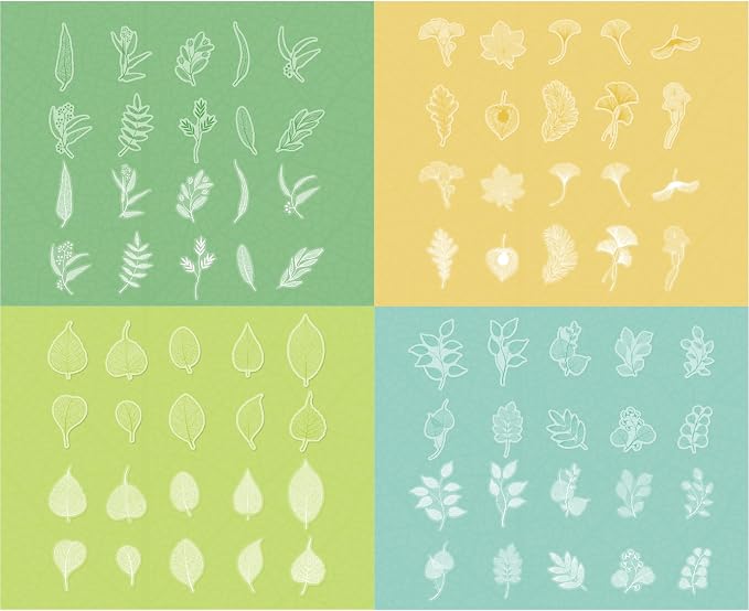Doukado 120 Pcs Realistic Skeleton Leaf Stickers for Scrapbooking