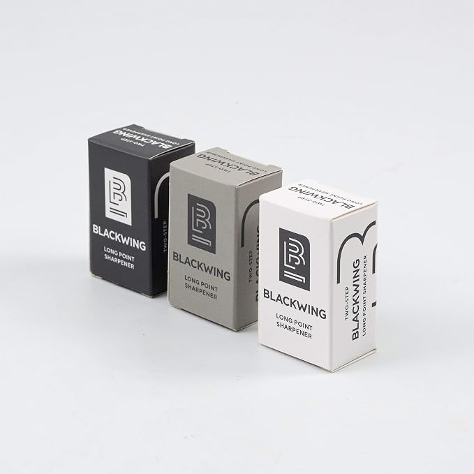 Blackwing Two-Step Long Point Pencil Sharpener, German Steel, Grey