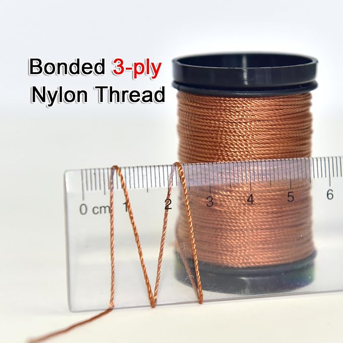 30 Yards Heavy Duty Extra Strong Upholstery Nylon Sewing Thread for Machine, Home, Hand, Craft, and Denim Leather，Color：Medium Orange