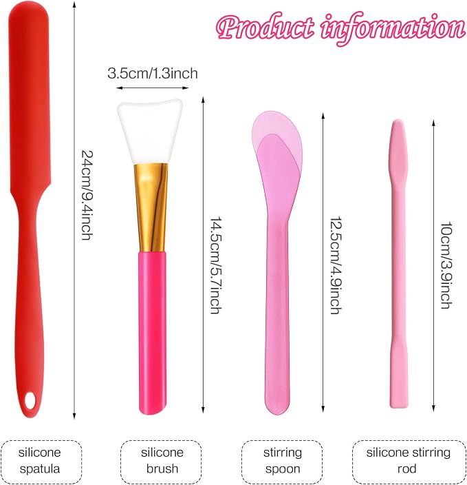 Patelai 12 Pcs Silicone Stir Sticks Kit, Silicone Epoxy Brushes, Stir Tool Sticks, Mixing Spoon, Scraper DIY Crafts Tools for Resin Epoxy Liquid Paint(Bright Color)
