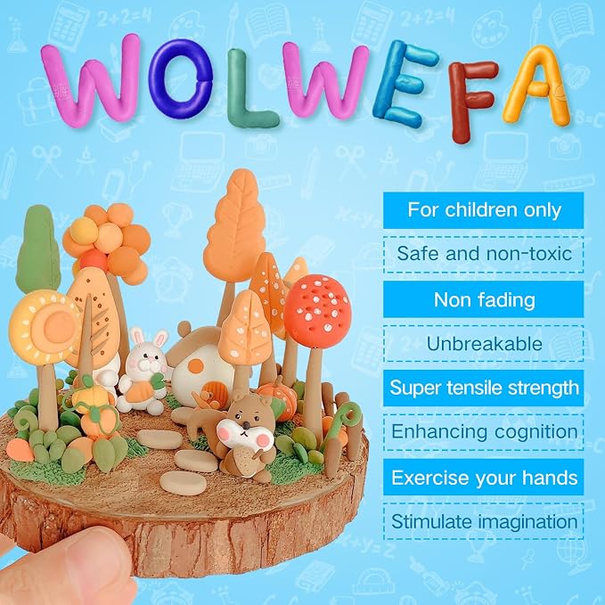 36 Colors Air Dry Clay, Modeling Clay for Kids DIY Starter Kits, Model Magic, Non-Sticky,with Sculpting Tools, Great Gift for Children, Adults and Artists
