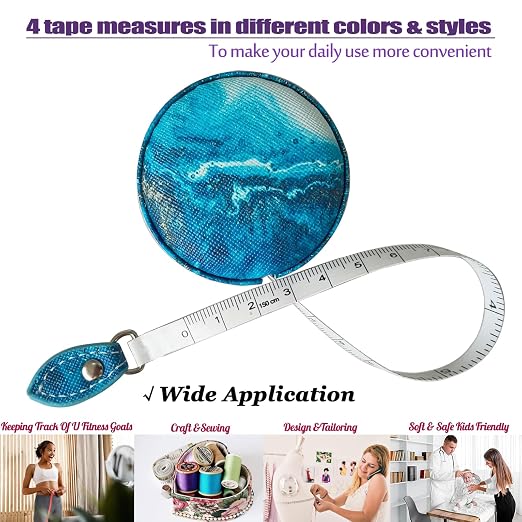 Tape Measure for Body Measuring Fabric Sewing Tailor Ruler Flexible Soft Pocket Small Mini Body Measurement Cloth Measuring Tape 60 Inch Premium Leather Retractable Tape Measure