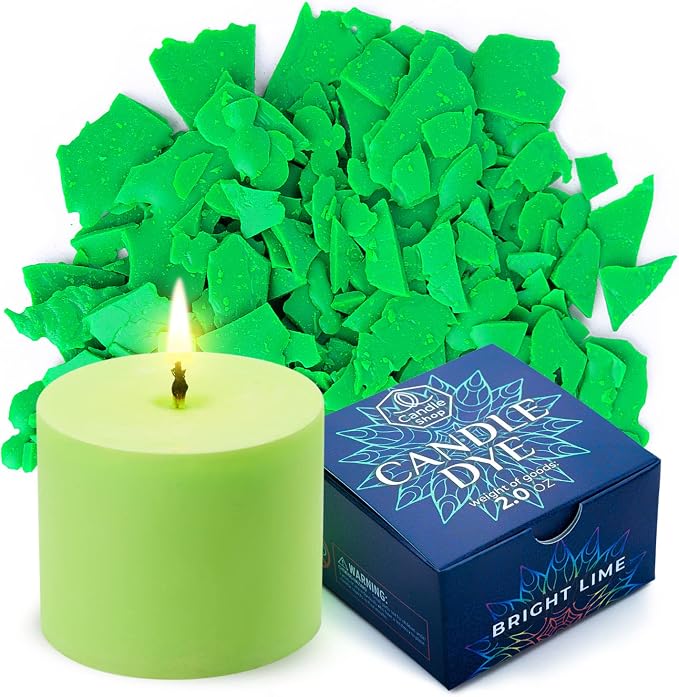 Bright Lime Candle Dye 2oz for Soy Candle Making – Wax Color Chips | Highly Concentrated Candle Wax Dyes – Candle Shop Premium Color Dye Chips for Soy Wax, Beeswax, Paraffin
