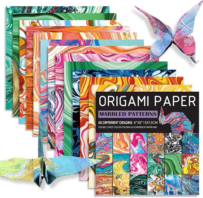 6x6" Origami Paper,50Sheets Double Sided Colored Paper,Square Craft Paper