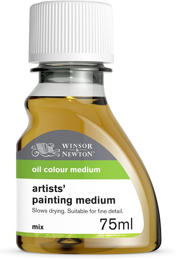 Winsor & Newton Painting Medium, 75ml (2.5-oz) Bottle | Compact oil painting medium designed to blend seamlessly, enhance gloss, and slow down drying for blending.