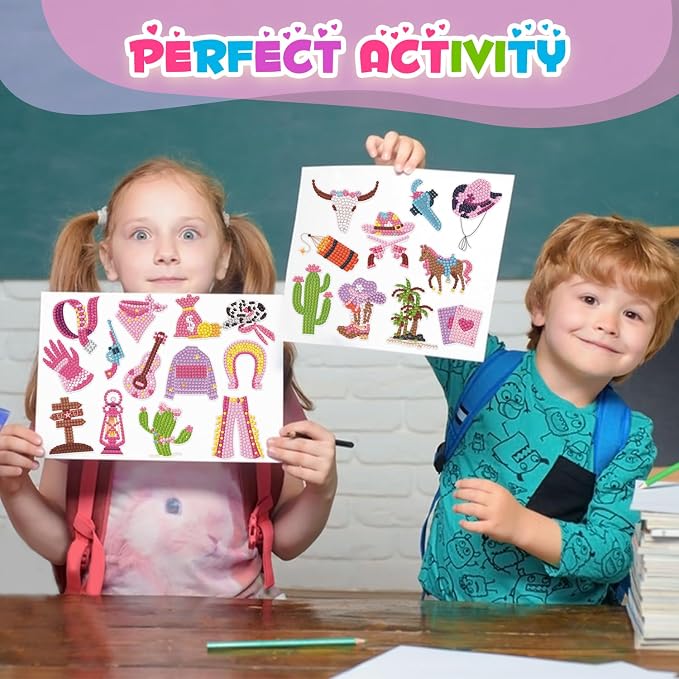 Labeol Diamond Art Kits for Kids Boys and Girls Ages 6-8-10-12 Easy to DIY Creative Diamond Art Sticker Craft by Numbers Kits for Kids and Adult Beginners (Excavator)