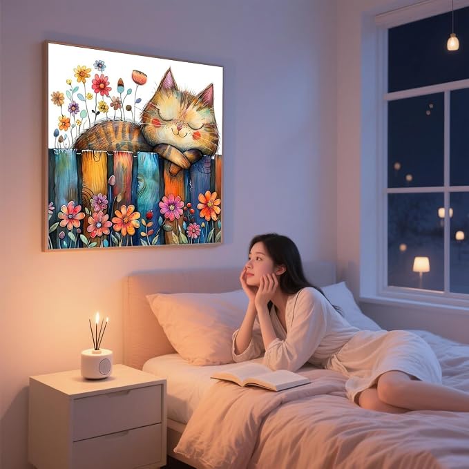 ijbnhd Cat Diamond Art Kits for Adults Diamond Painting14X14inch