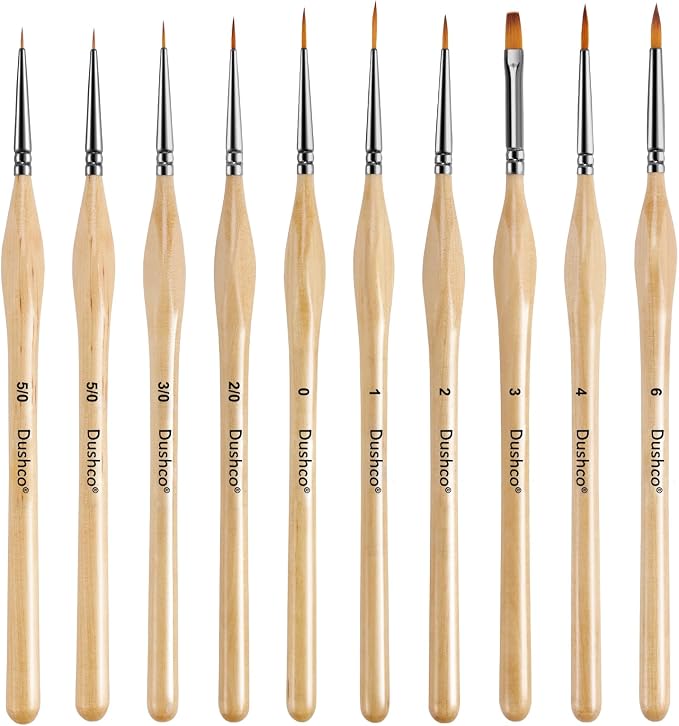 Small Paint Brush Set, 10 pcs Thin Paint Brushes for Fine Detailing