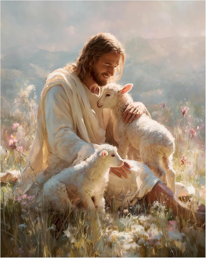 AUKELHJ Paint by Numbers Kit for Adults Beginner, Jesus, 16X20 Inch | Paint by Number for Adults, Beginner Friendly, High-Definition Color Canvas, Stress Relief, Home Decor, Gifts, Unframed