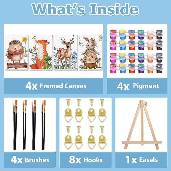 Animal Paint by Number for Adults, Paint by Numbers Kit for Adults 8x12 in