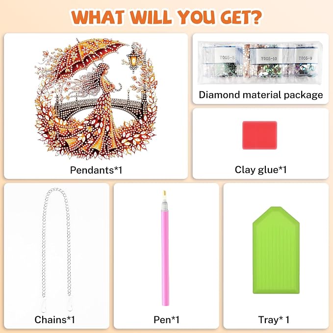 Bowetile Fall Diamond Art Hanging Kits for Adults, Autumn Diamond Art Suncatchers Lady, 5D Special Shape Maple Leaf Diamond Painting Pendant Window Ornament Gifts for Home Door Wall Decor