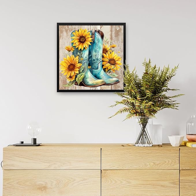 Cowboy Boot Diamond Painting Kits for Adults, Diamond Art Kits for Adults