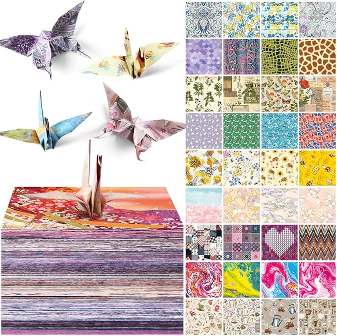 6x6" Origami Paper,10Pack/Set Double Sided Colored Paper,Square Craft Paper