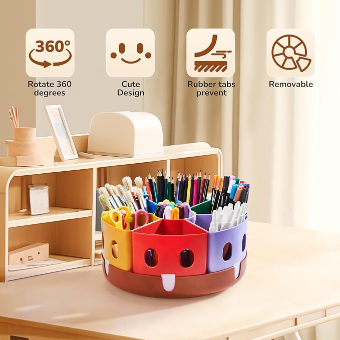 GAMENOTE Rotating Art Supply Organizer, Lazy Susan Caddy, Large
