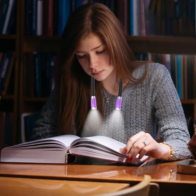 Vekkia Rechargeable LED Neck Book Light for Reading in Bed