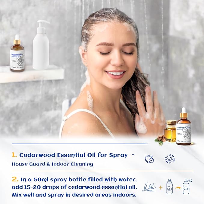 HIQILI Cedarwood Essential Oil for Hair, Skin & Diffuser