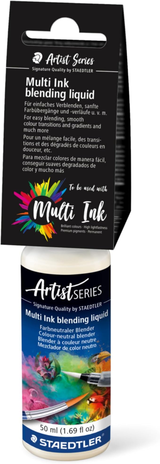 STAEDTLER Pigment Arts Multi Ink Blending Liquid, 50ml: Marker Blending Solution for Smooth Color Mixing, Gradients & Mixed Media – Art Supply for Illustration, Manga, Coloring & Creative Projects
