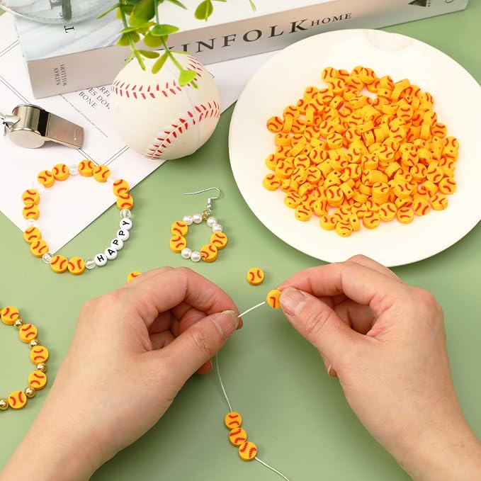 Augshy 300Pcs Softball Clay Beads for Jewelry Making