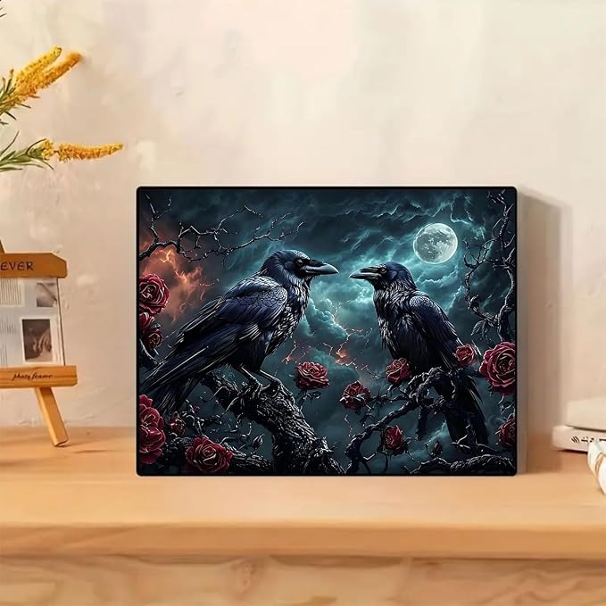 Halloween Crow Paint by Numbers Kit for Adults Beginner (Without Frame)