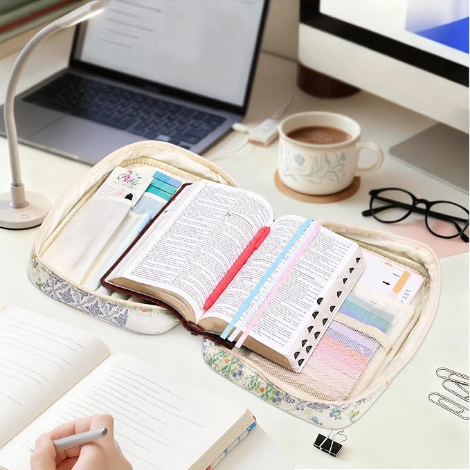 XKDOUS Bible Cover Case for Women Bible Bag Journaling Kit w/Study Supplies