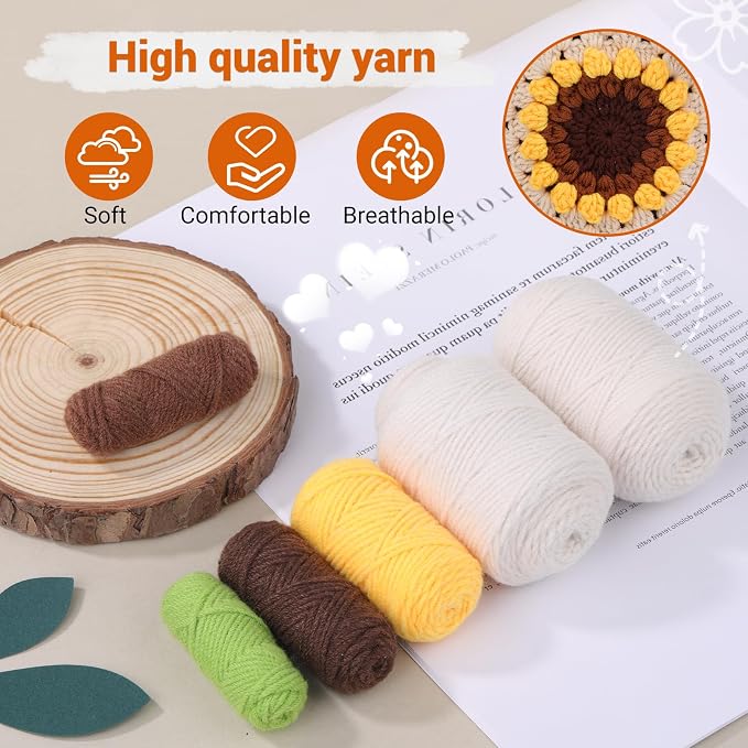 Fedmut Complete Crochet Starter Kit Phonebag Knitting Kit with Yarn, Hooks