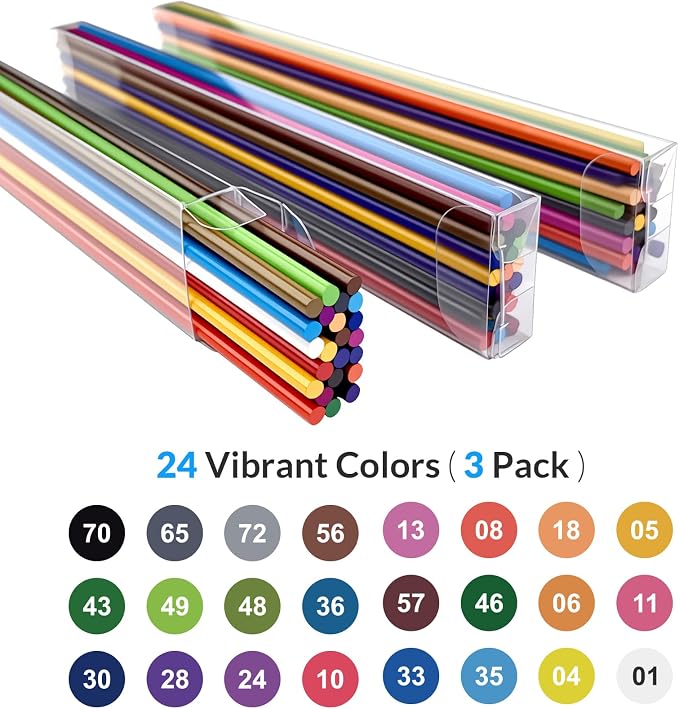 2.6MM Colored Mechanical Pencil Lead Refills, 24 Colors, 3 Pack