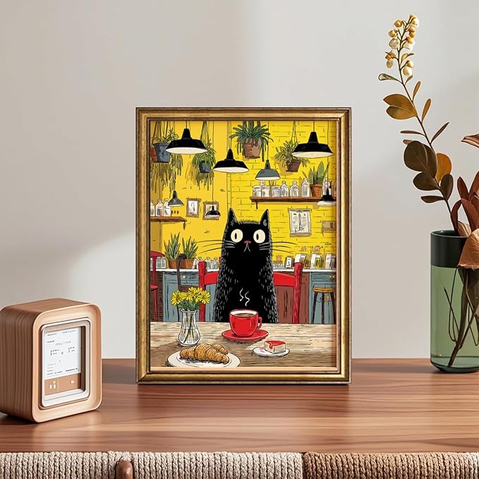 Diamond Art Kits for Adults,Black Cat Diamond Painting Kits 12x16in
