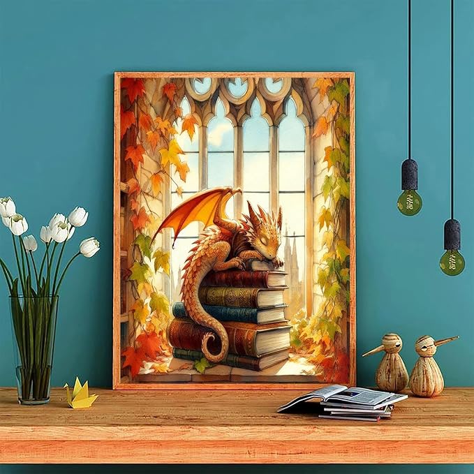 ijbnhd Dragon Diamond Art Kits for Adults 12x16in