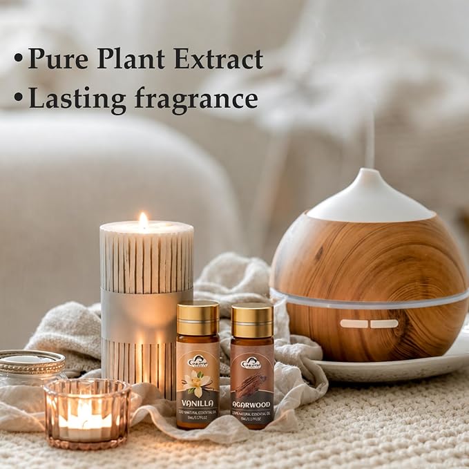 Essential Oil Set, 128 Pcs Fragrance Aromatherapy Oils for Skin, Diffusers, Home Care, Humidifier Laundry, Candle Making - Tea Tree, Sandalwood, Lavender, Vanilla, Eucalyptus and More(5mL)