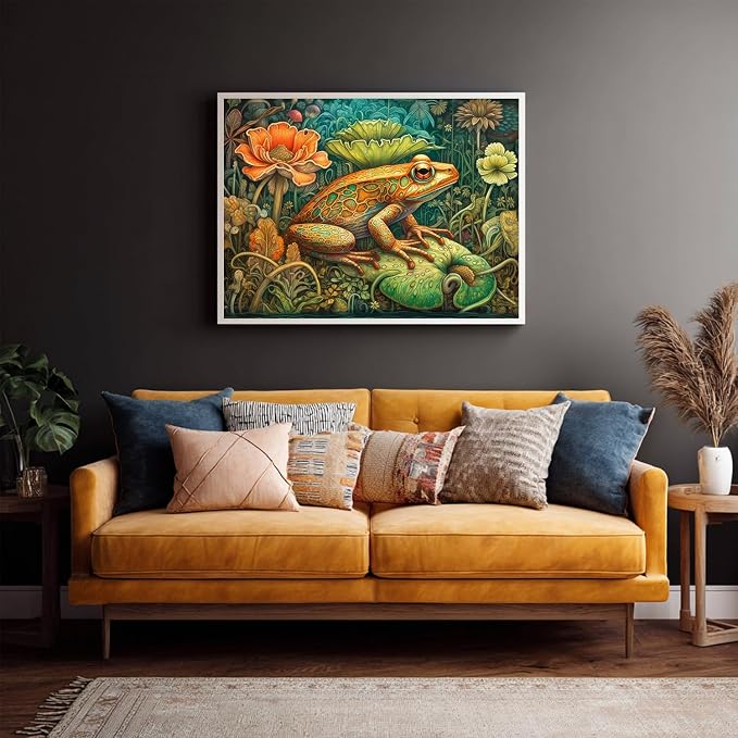 Frog Paint by Numbers Kit for Adults, 16x20 inch | DIY Painting Kits Crafts for Adults, Relieve Stress, Gift, Home Wall Decor