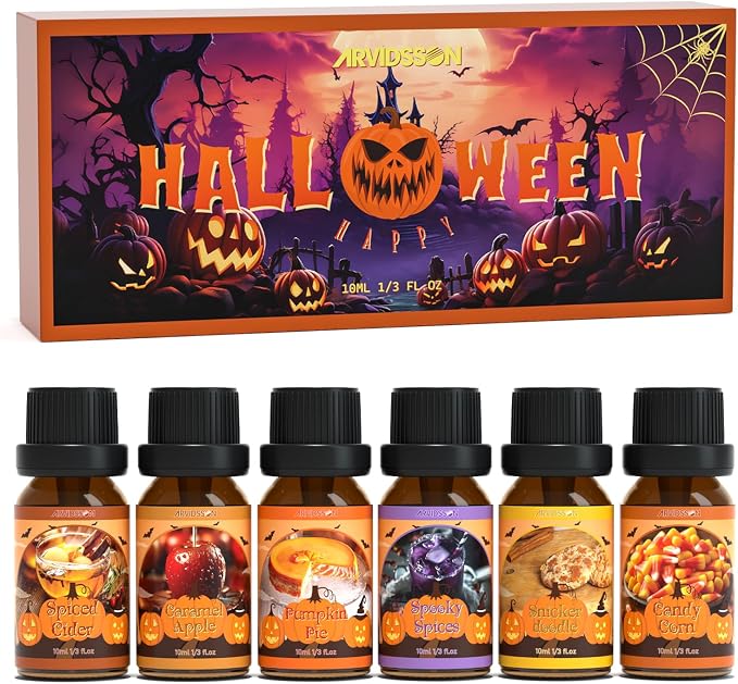 ARVIDSSON Halloween Fragrance Oil Set, Fall Essential Oils for Diffuser