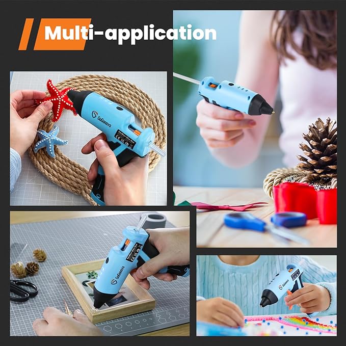 GoGonova Cordless Hot Glue Gun Kit, 2Ah Battery, Includes 25 Glue Sticks