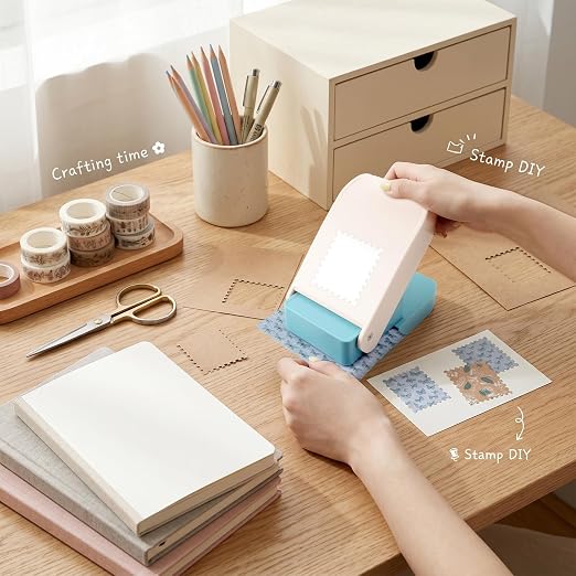 BAOFALI Stamp Punch, 2.5x2.1inch Extra Large Postage Stamps Punch, Portable Lever Craft Hole Cutter Puncher, Stamp Shaped Paper Puncher, Paper Punches for Journaling Crafting DIY Scrapbooking Crafts