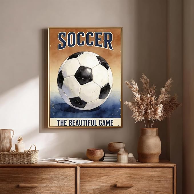 CRZMODE Soccer Paint by Numbers Kit for Adults, Soccer Paint by Numbers for Adults, Acrylic Painting Crafts for Home Decor Gift 16x20inch