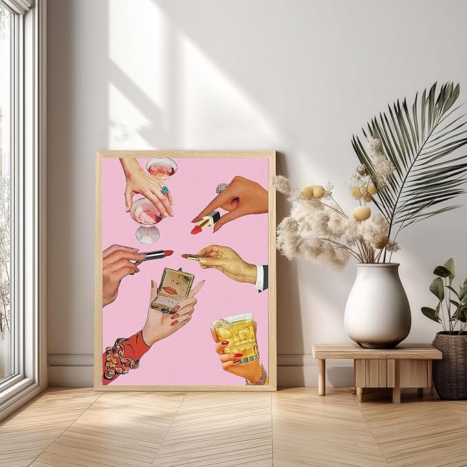 DAZZLEDOTS Pink Diamond Art Kits for Adults, DIY Lipstick Diamond Painting