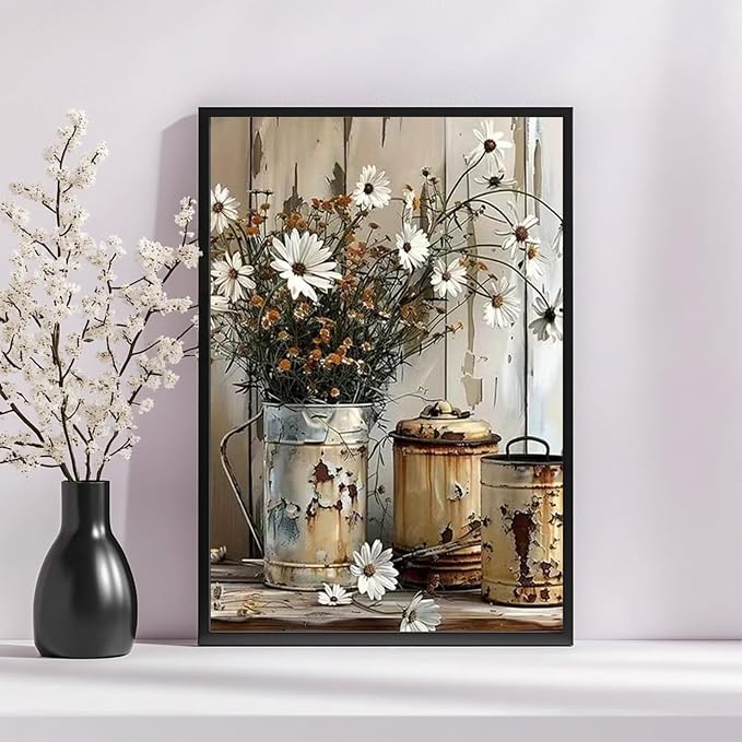 Vintage Flower Diamond Painting Kits for Adults, Diamond Art Kits, 12x16 in
