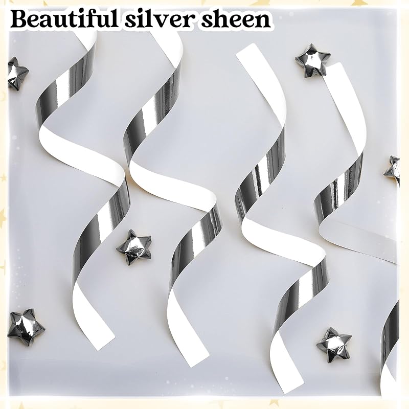 Kigeli 1000 Sheets Origami Star Paper Strips,Silver,Solid Style