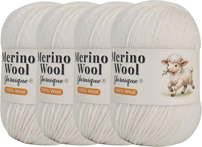 1oo% Australian Merino Wool Yarn, Sport Weight, 4 Balls – 656 Yds