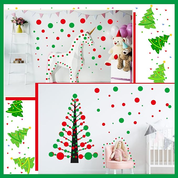 Zonon 264 Pcs Polka Dots Wall Stickers Vinyl Peel and Stick Kids Room